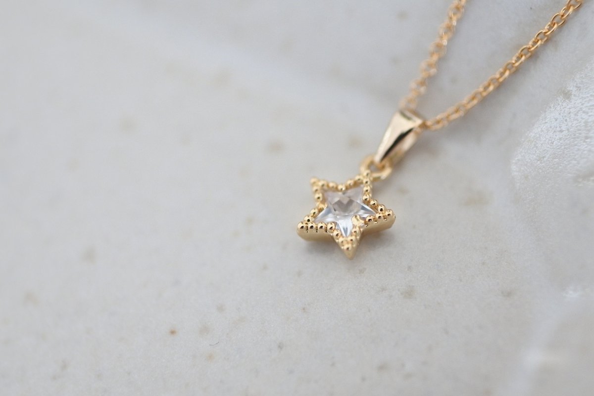 画像1: czのシンプルネックレス 【 14kgf 】 (1)