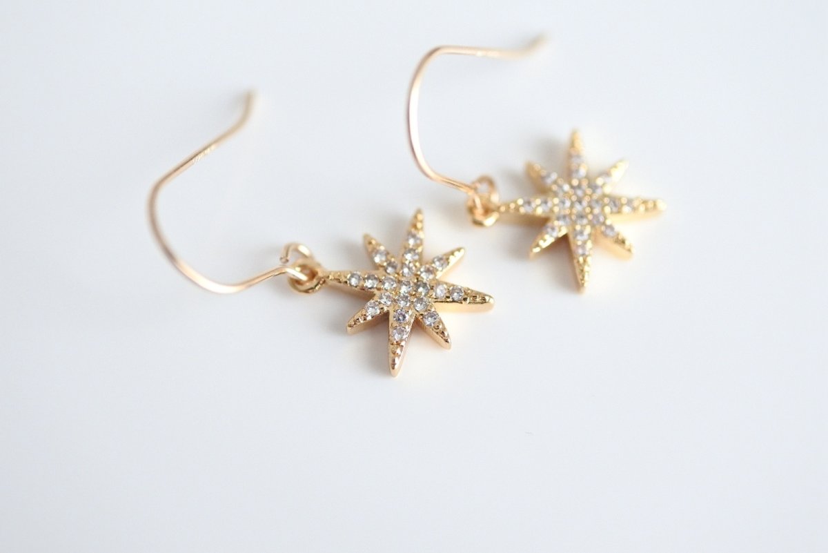 画像2: czのモチーフピアス（ゴールドカラー３） (2)