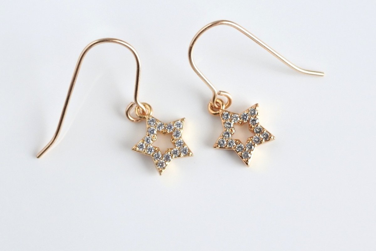 画像6: czのモチーフピアス(ゴールドカラー6) (6)