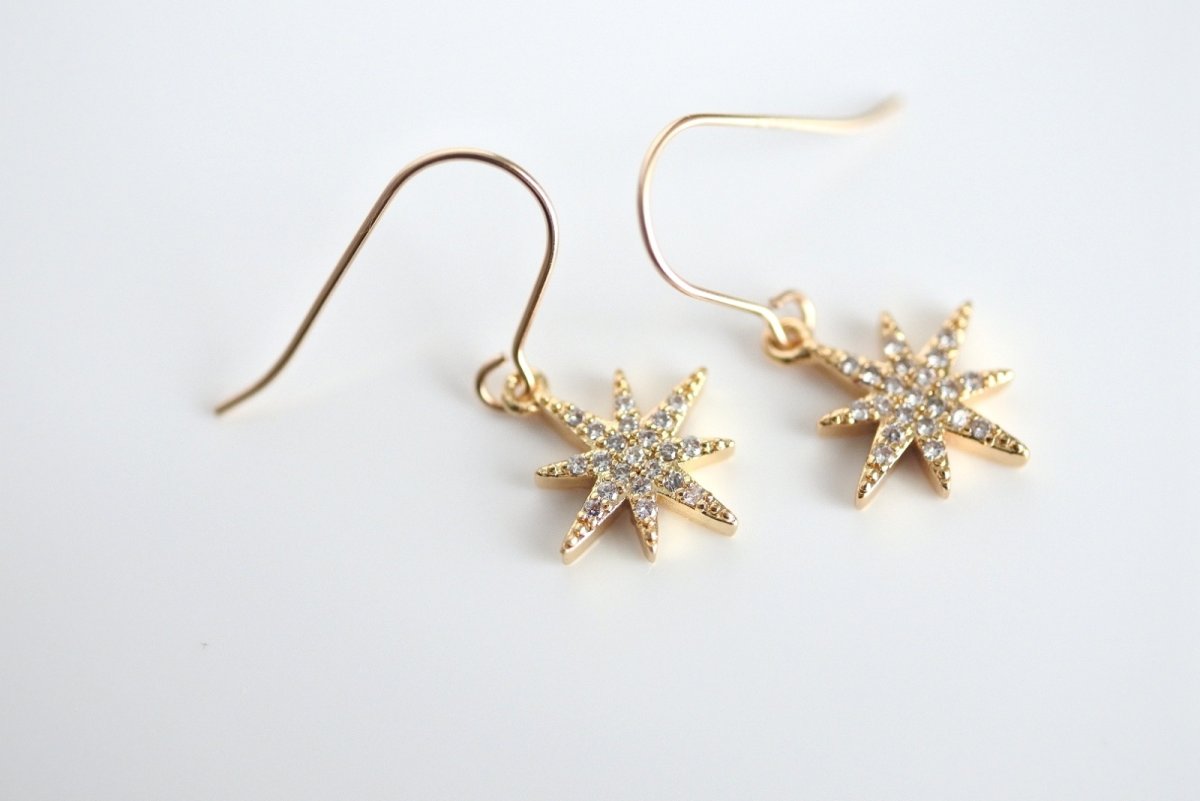 画像7: czのモチーフピアス（ゴールドカラー３） (7)